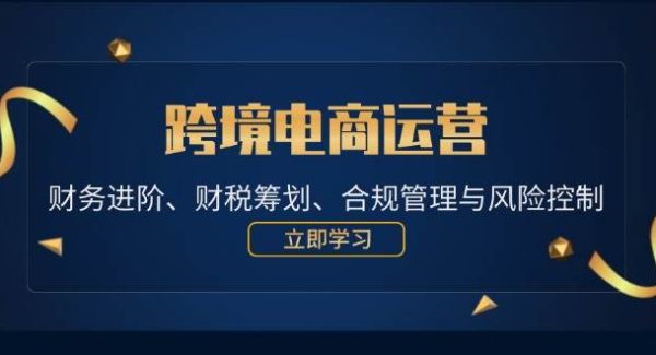 跨境电商运营：财务进阶、财税筹划、合规管理与风险控制