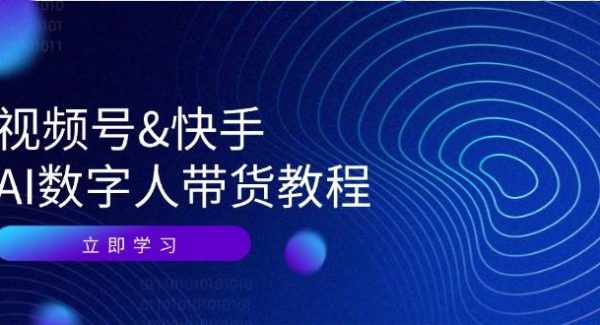 AI数字人带货教程：视频号快手运营与资源变现，视频号快手带货