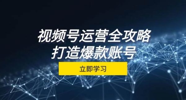 视频号运营全攻略，从定位到成交一站式学习，视频号核心秘诀，打造爆款…