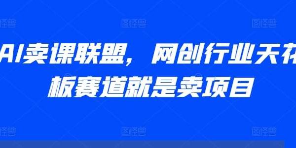 AI卖课联盟，网创行业天花板赛道就是卖项目