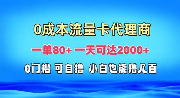 免费流量卡代理一单80+ 一天可达2000+