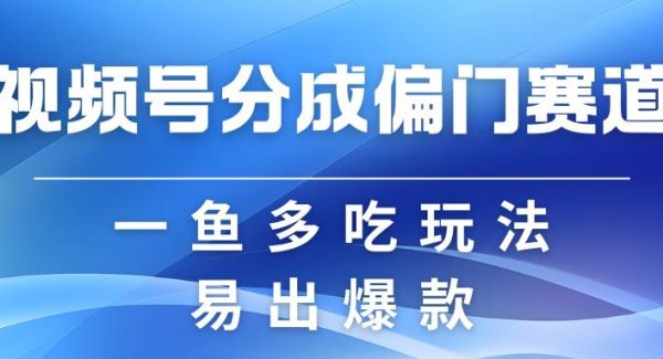 视频号创作者分成计划偏门类目，容易爆流，实拍内容简单易做