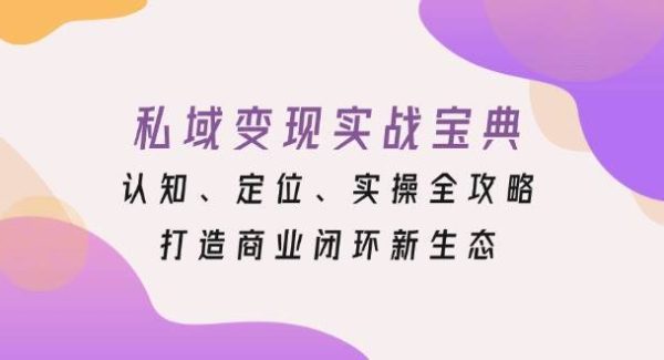 私域变现实战宝典：认知、定位、实操全攻略，打造商业闭环新生态