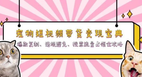 宠物短视频带货变现宝典：爆款复制、违规避免、搜索流量占领全攻略