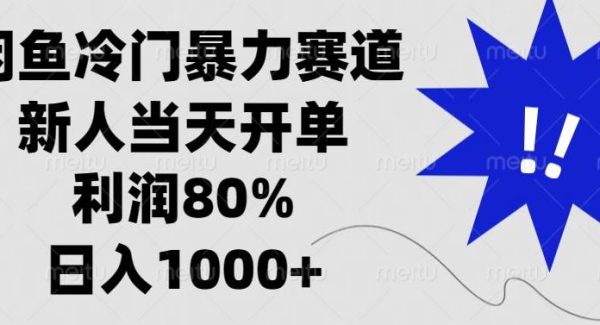 闲鱼冷门暴力赛道，新人当天开单，利润80%，日入1000+