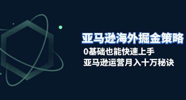 亚马逊海外掘金策略，0基础也能快速上手，亚马逊运营月入十万秘诀