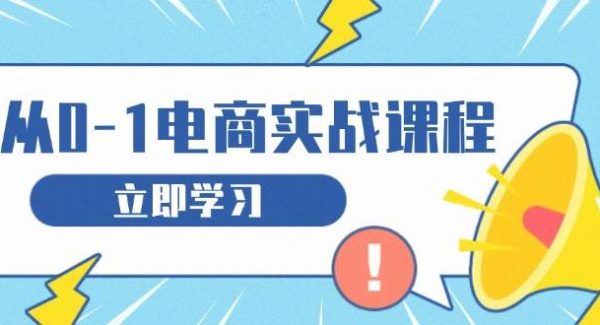 从零做电商实战课程，教你如何获取访客、选品布局，搭建基础运营团队