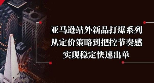 亚马逊站外新品打爆系列，从定价策略到把控节奏感，实现稳定快速出单