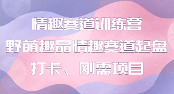 情趣赛道训练营 野萌趣品情趣赛道起盘打卡、刚需项目