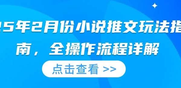 25年2月份小说推文玩法指南，全操作流程详解
