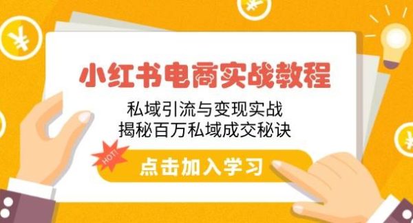 小红书电商实战教程：私域引流与变现实战，揭秘百万私域成交秘诀