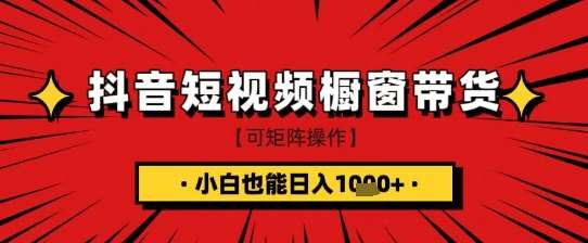 抖音短视频食品橱窗带货，小白轻松上手日入1k+