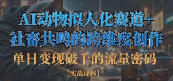 单日变现破千的流量密码，AI动物拟人化赛道+社畜共鸣的跨维度创作